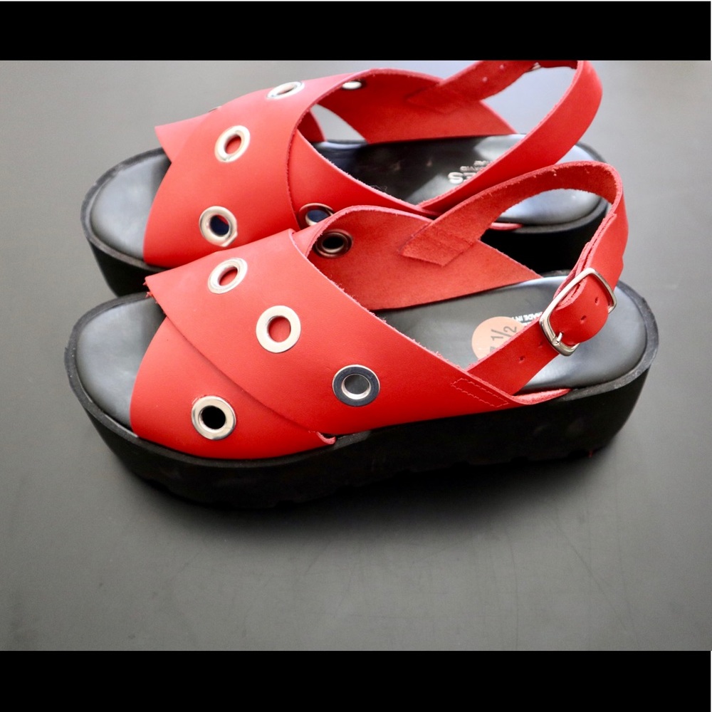 Red Platform Sandals